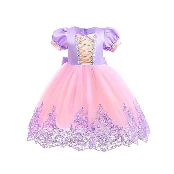 Lito Angels Deguisement Robe Princesse Raiponce Costume pour Bebe Fille Taille 18-24 mois, Violet Rose étiquette en tissu 90