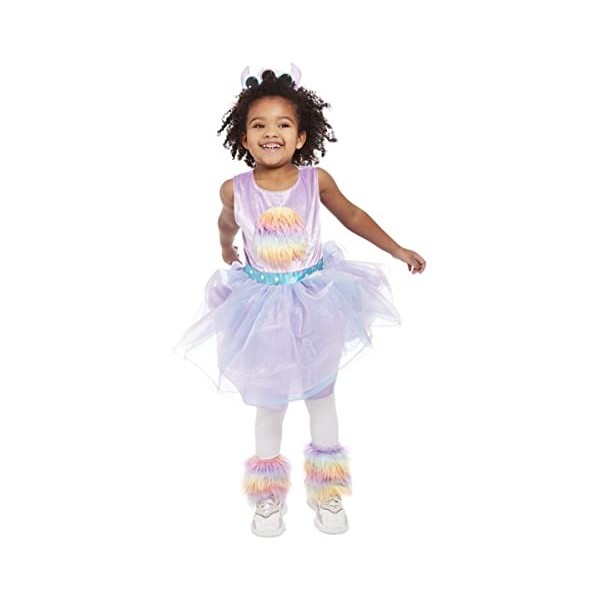Toddler Cute Monster Costume, Purple, Dress, Leg Warmers & Headband, T2 