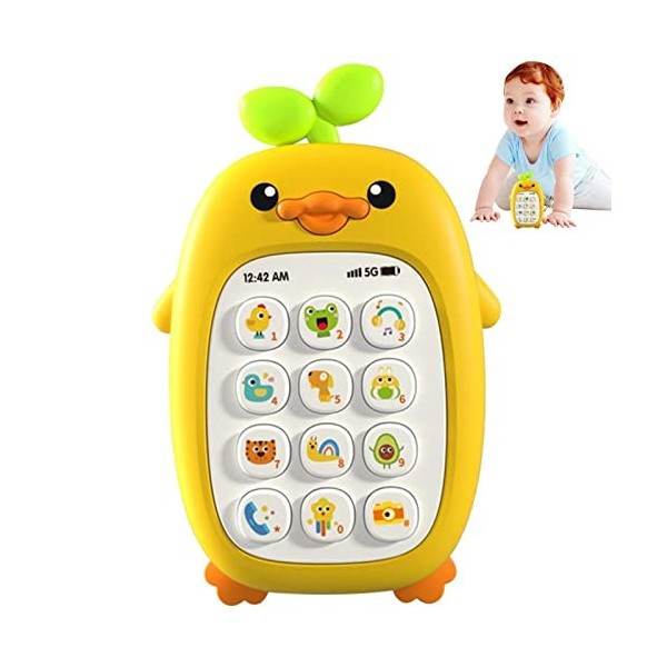 Honeyboy 10 Pcs téléphone dapprentissage pour bébé, Ensemble téléphone dapprentissage avec Musique et lumière, Jouets Amusa