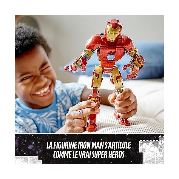 LEGO 76206 Marvel L’Armure Articulée d’Iron Man, Figurine Collectionner, Jouet pour Les Enfants dès 9 Ans Avengers: Age of Ul