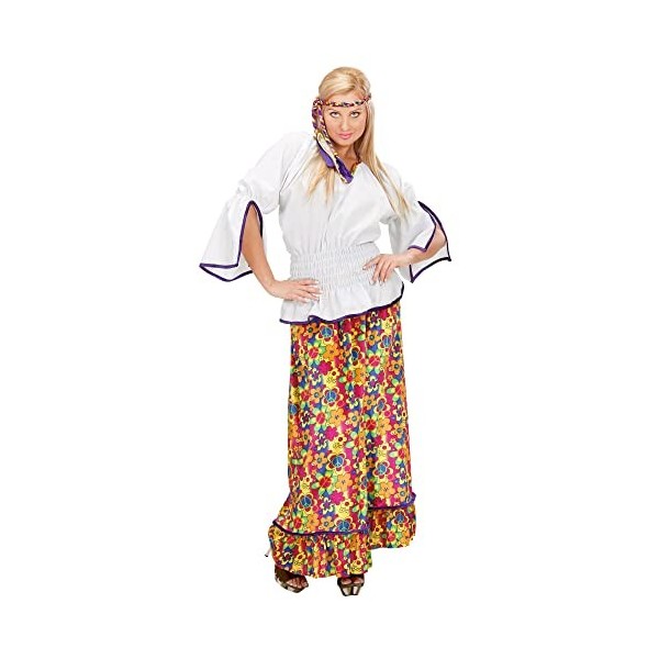 "HIPPIE WOMAN" velvet shirt, skirt, headband - S 