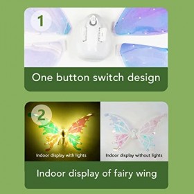 Fockety Ailes de Papillon électriques, Jouet dailes de Fée Mobiles électriques Réglables Transparents Brillants et Brillants