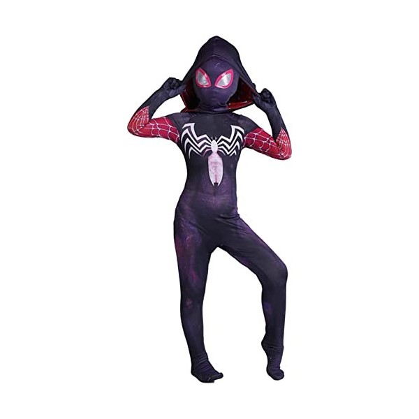 Enfants Gwen Stacy Costume Spider-Girls Superhero Body Noël Zentai Props Jeu de Rôle Combinaison Fête Danniversaire Mascarad