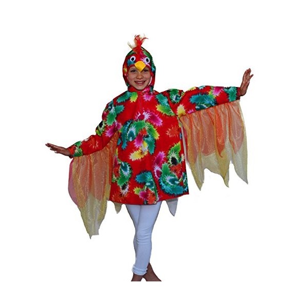 Krause & Sohn Childrens Costume Colourful Parrot Polly Size 104-116 Bird Animal Carnival