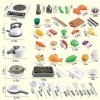 Jouet de cuisine,HUIOP 52 pièces cuisine jouer jouet enfants semblant jeu de jeu avec batterie de cuisine pots et casseroles 