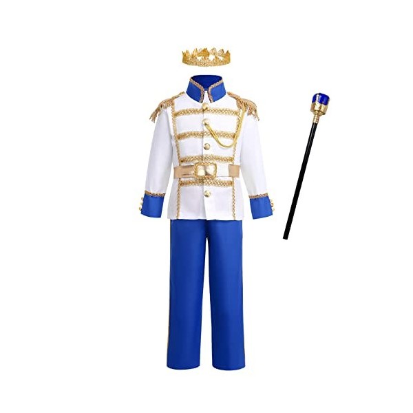 IMEKIS Costume dHalloween du roi royal pour garçons - Costume de prince charmant pour jeu de rôle - Blanche-Neige - Pour Noë