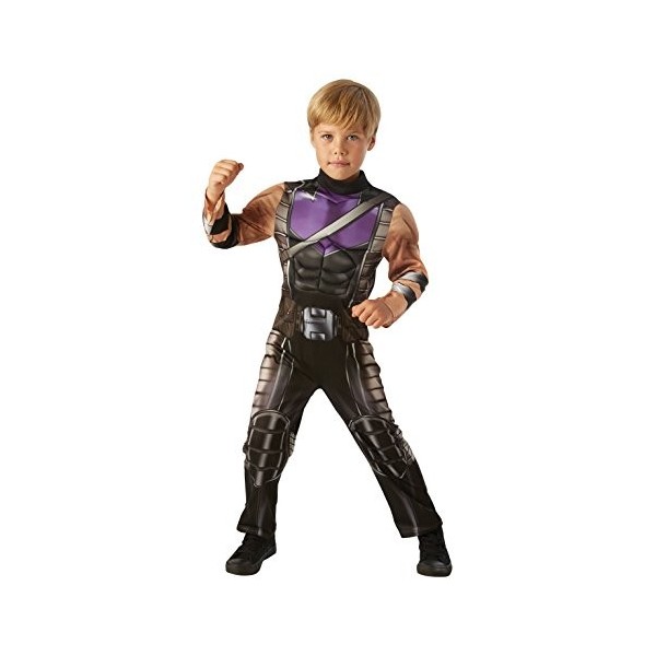 Rubies Costume officiel Marvel Avengers Hawkeye Deluxe pour enfant, taille M, âge 5-6 ans, hauteur 116 cm