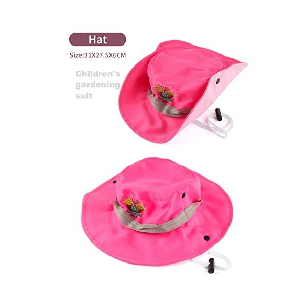 Alomejor Ensemble de Jardinage pour Enfants, Jouet de Jeu Dimitation, Kit de Jardinage Rose pour Enfants avec Tablier, Chape