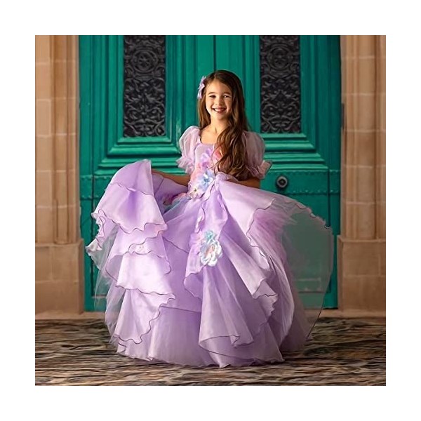 Déguisement de princesse pour filles, Isabella Costume Kids Flower Girls Dress Wedding Ball Prom Gown Evening Birthday Party 