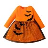 Deguisement Sorciere 3 Ans Jupe Plissée Mi Longue Noire Enfants robe Costume de fête danse enfant Pageant filles Halloween ro