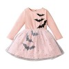 Deguisement Sorciere 3 Ans Jupe Plissée Mi Longue Noire Enfants robe Costume de fête danse enfant Pageant filles Halloween ro