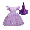 Deguisement Sorciere 3 Ans Jupe Plissée Mi Longue Noire Enfants robe Costume de fête danse enfant Pageant filles Halloween ro