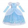 Berich Costume de princesse Cendrillon pour fille,Déguisement de princesse pour enfants,Robe de costumade,Vêtements de fête à