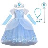 Berich Costume de princesse Cendrillon pour fille,Déguisement de princesse pour enfants,Robe de costumade,Vêtements de fête à