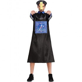 KMRESA Costume de zombie traditionnel chinois de la dynastie Qing pour hommes femmes Jupe Jiang Shi Déguisement de morts-viva
