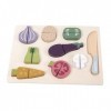 Gadpiparty 1 Ensemble Maison De Jeu Jouet Semblant Jouer Kit De Nourriture Enfant Bois Fruits Coupe Jouet Reconnaissance Puzz