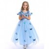 Le SSara Halloween Noël Nouvel An Carnaval Filles Princesse Cosplay Costumes Fantaisie Robe papillon avec accessoires S BL ,