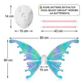 GOLDGE Ailes de fée - Ailes de papillon lumineuses - Ailes de fée - Ailes de papillon - Pour adulte et enfant - Pour cosplay 