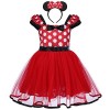 FYMNSI Robe tutu à pois pour bébé - Pour anniversaire, fête, carnaval, Halloween, Noël, cosplay - Avec bandeau oreilles, 1 r