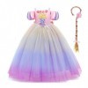 Raiponce Costume Enfant Fille Costume Princesse Robe Halloween Noël Carnaval Fête danniversaire Cosplay Festive Longue Soiré