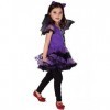 KIRALOVE - Costume Fille Chauve-Souris - Vampire - Déguisement - Halloween - Carnaval - Taille M - 5 - 7 ans - Idée cadeau