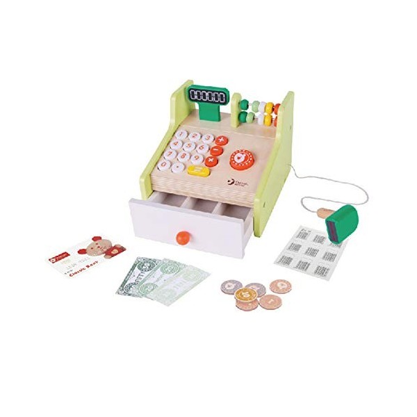 Classic World - Caisse enregistreuse en Bois pour Enfants - Jeu de Simulation - Supermarché - Jusquà Jeu de rôle éducatif - 