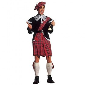 "SCOT" jacket with jabot, kilt, belt, bows for socks, hat - L 