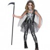 amscan 9903436 Costume de faucheuse 12-14 ans, Gris