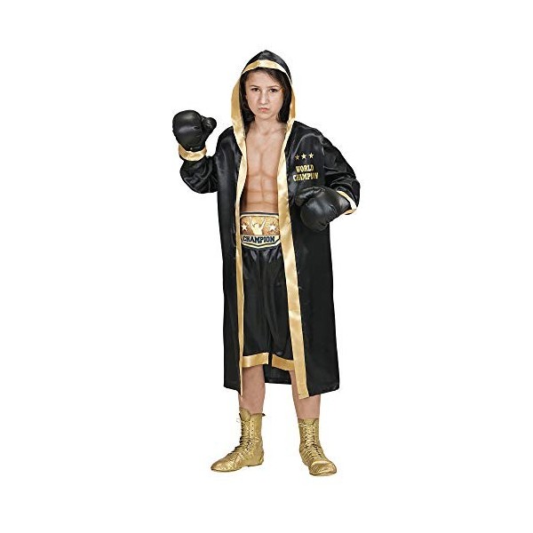 "WORLD BOXING CHAMPION" hooded robe, shorts, belt, boxing gloves - 164 cm / 14-16 Years 