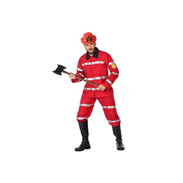 Atosa-57036 Atosa-57036-Costume-Déguisement Pompier XL-Adulte, Homme, 57036, Rouge