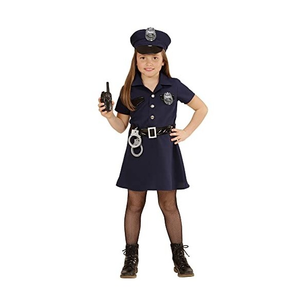 "POLICE GIRL" dress, belt, hat, handcuffs, radio - 140 cm / 8-10 Years 