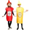 Luxylei Couples Adultes Oeuf Bacon Costume Halloween Cosplay Robe De Soirée Drôle Nourriture Tenues Amoureux Unisexe Petit Dé