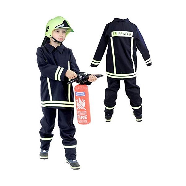 Foxxeo 40026 – Costume de pompier pour enfant – Costume de policier pour enfants – Tailles 92 – 152