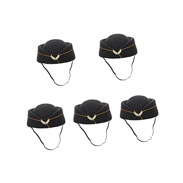 NUOBESTY 5 Pièces Faveur Hôtesse De LAir Accessoire À La Recherche De Casquettes Pour Préposé À LAir Fournitures Dames Acce