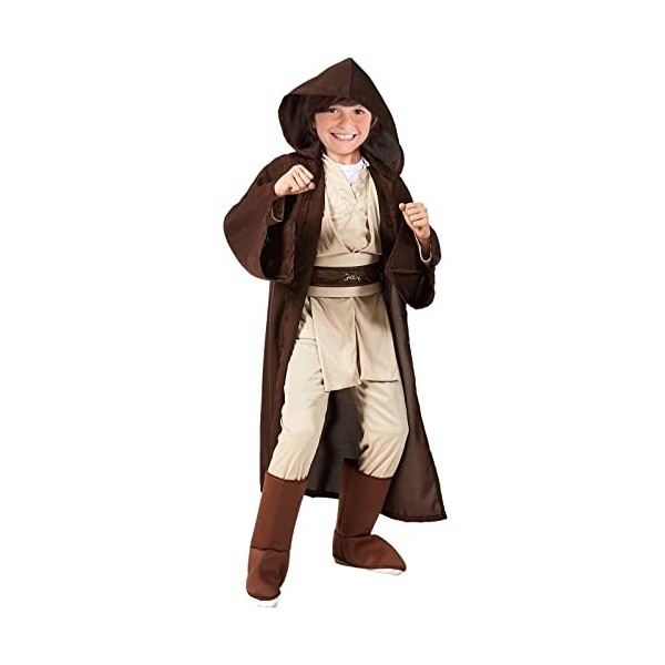 Applysu Déguisement Jedi Adulte Enfant Film Jedi Cosplay Tenue médiévale Halloween Tunique Uniforme à capuche Ensemble comple