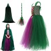 Witch Cosplay Costume Props Dress for Girls Kids Halloween Witch Costume for Girls Party Halloween Supplies Masquerades Birth