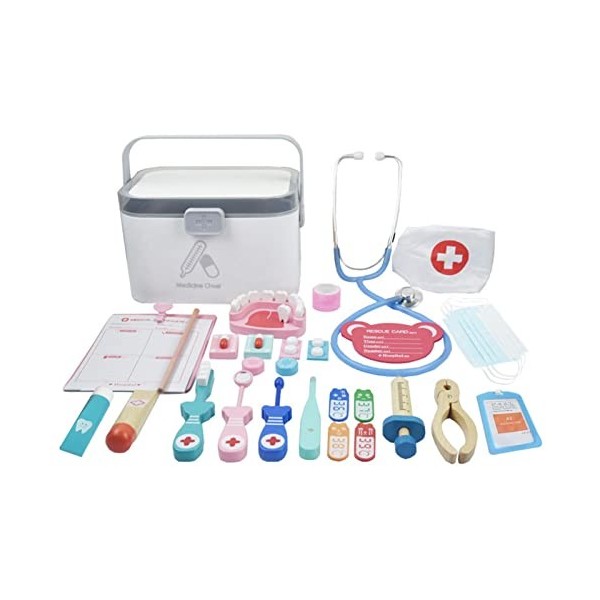 Niktule médecin 25 pièces pour Enfants | Ensemble Jeu rôle médical Simulation | Jouets éducatifs Docteur avec étui Rangement 