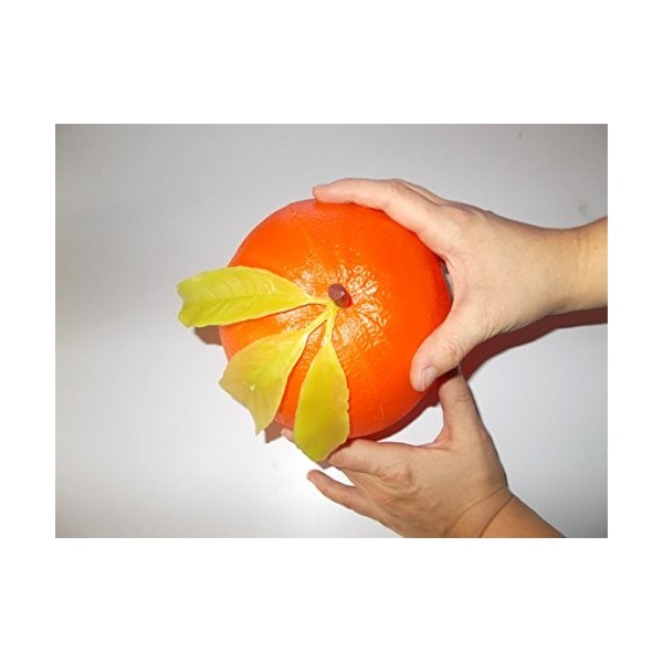 2 XXL Oranges avec Feuilles – Fruits factice en Tant Que requsite, énorme Fruits Copies en Plastique Alimentaire