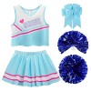 ReliBeauty Déguisement Pompom Girl Costume Cheerleader Short sous La Jupe avec Barrette Nœud et Pompons pour Carnaval Hallowe