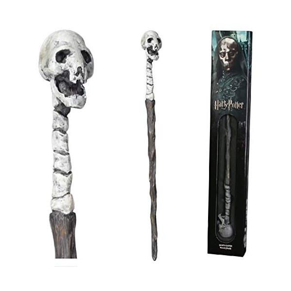 The Noble Collection - Death Eater Skull Wand in A Standard Windowed Box - 14in 35cm Wizarding World Wand - Harry Potter Fi