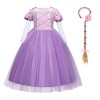 Enfant Fille Princesse Sofia Robe Carnaval Raiponce Costume Tutu Tulle Violette Satinée Manche Courte Maxi Robe Déguisement p