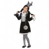 Dark Mad Hatter Costume, Black & White, Dress & Headband S 