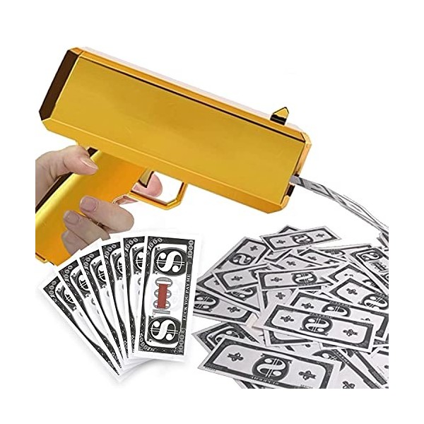 FANFX Fusil à Monnaie doré avec 100 Accessoires pour Argent et Argent - pour fête