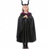 Déguisement Princesse Maléfique Fille Fantaisie Reine du Mal Déguisement de Cosplay dHalloween Robe de Sorcière Méchante ave