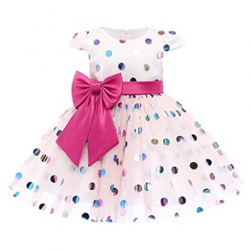 FYMNSI Robe tutu à pois pour bébé - Pour anniversaire, fête, carnaval, Halloween, Noël, cosplay - Avec bandeau oreilles, 1 r