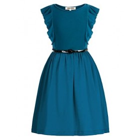 Dress Up for Kids Summer Girls Dress A-Line Swing Party Birthday Dress Azurée 7-8 Ans