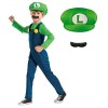 Disguise Costume officiel de Luigi pour enfant Costume de Super Mario et Luigi Costume de carnaval pour enfant Taille S