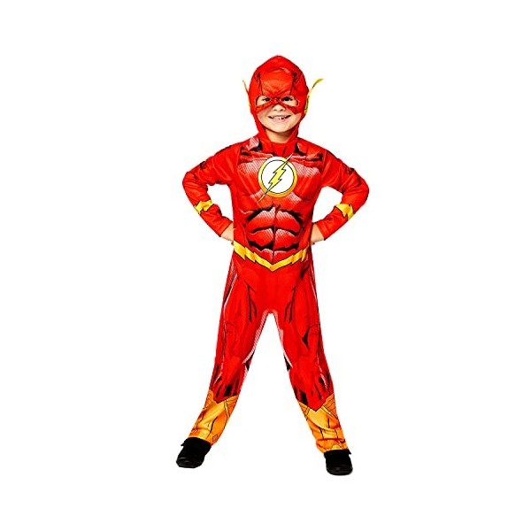 amscan Déguisement de super-héros Warner Bros DC Comics pour enfant, Jaune et rouge., 2-3 ans