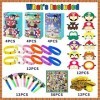 YIIHMEI Super Bros Lot de 110 petits cadeaux Super Mario Party avec sac de fête, pièces de monnaie, masque de dragon, bracele