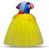 IBTOM CASTLE Princesse Costume de Blanche Neige avec Cape Filles Conte de Fée Robe de Carnaval Déguisements Snow White Cospla